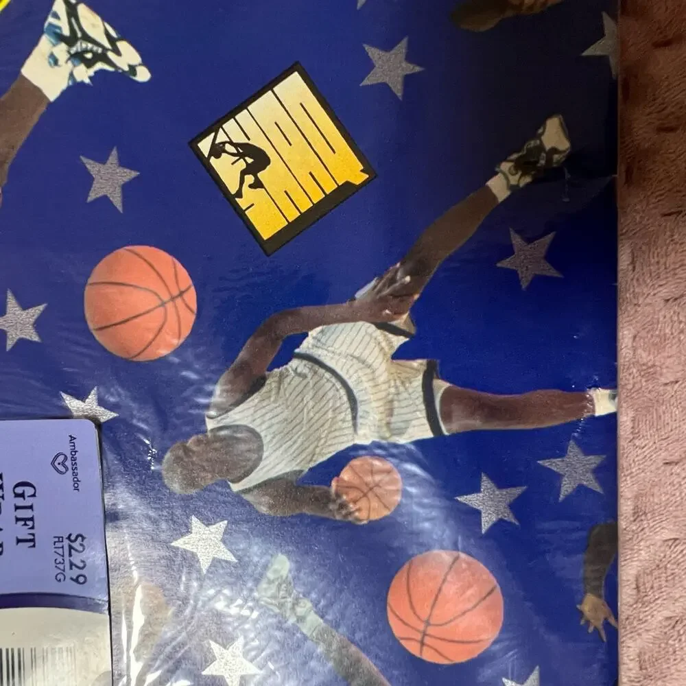 Vintage Shaquille O'Neal Shaq Wrapping Paper 1993 Hallmark 4 pks